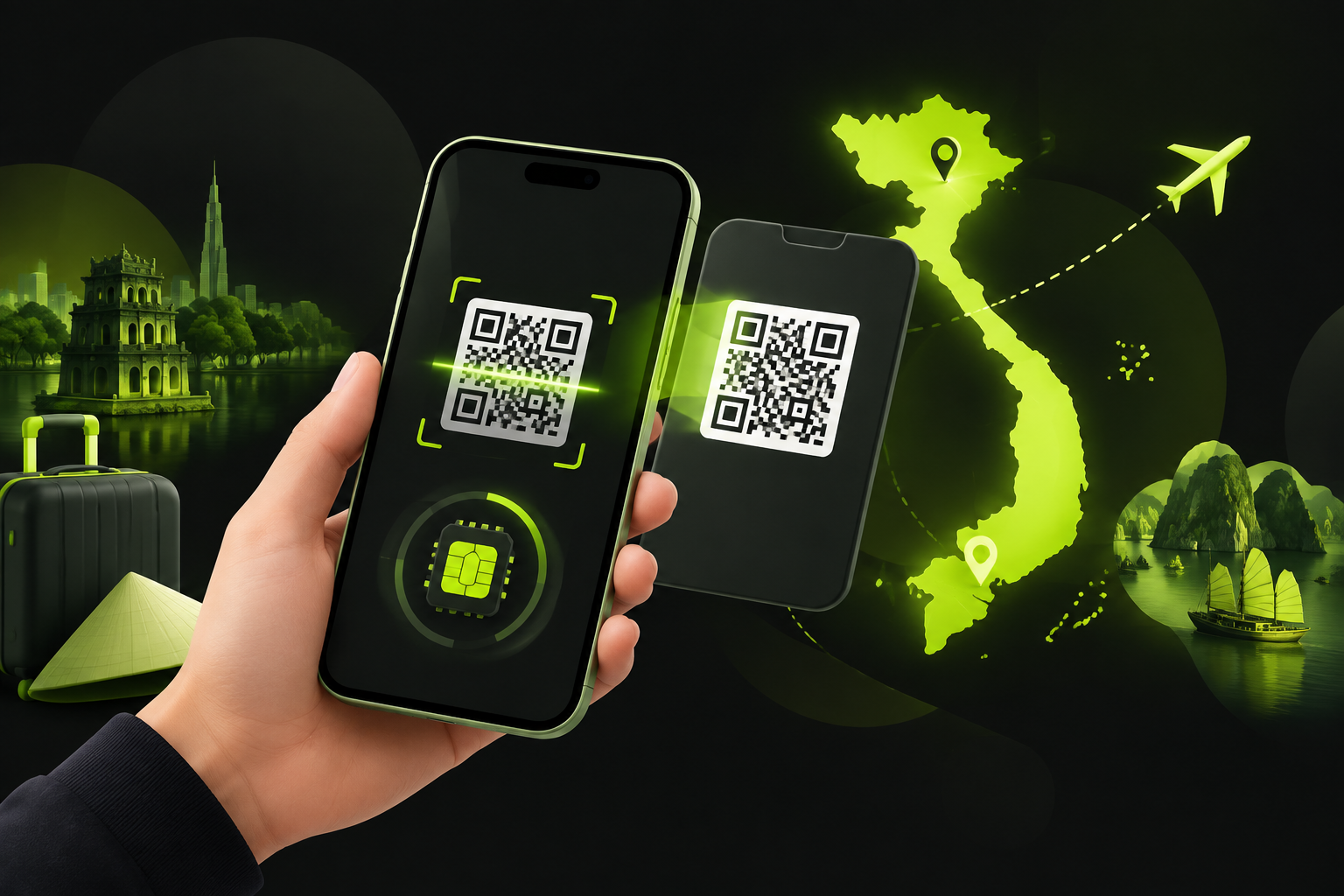 Установка eSIM на телефон через QR-код перед поездкой во Вьетнам