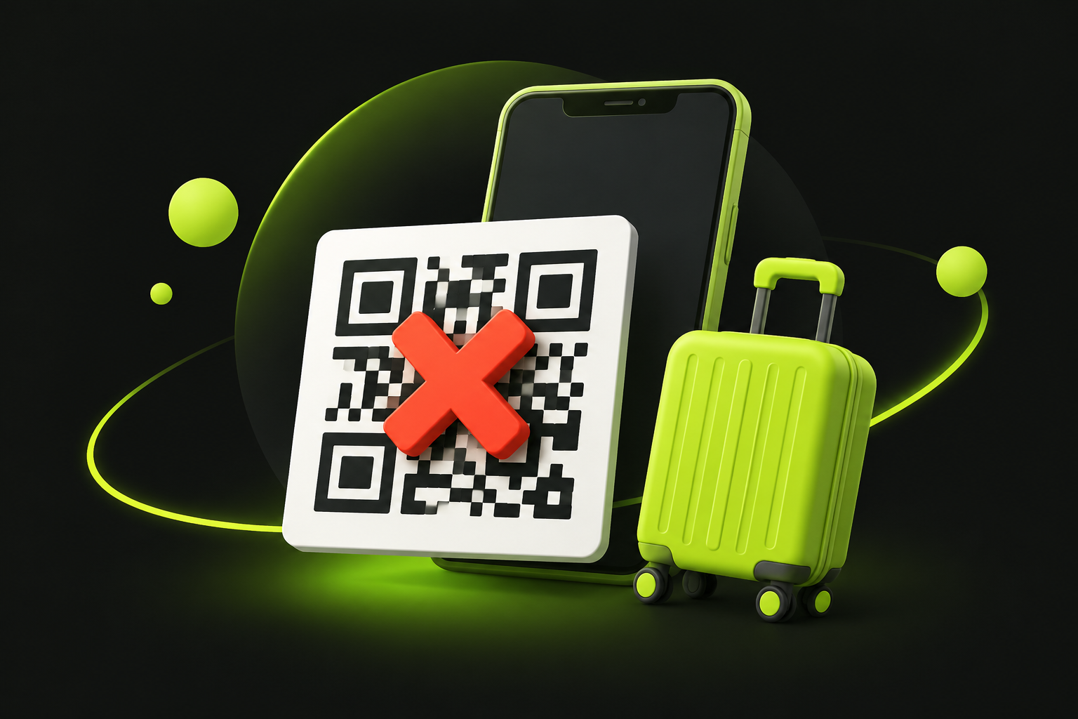 Одноразовый QR-код туристической eSIM с символом запрета переноса
