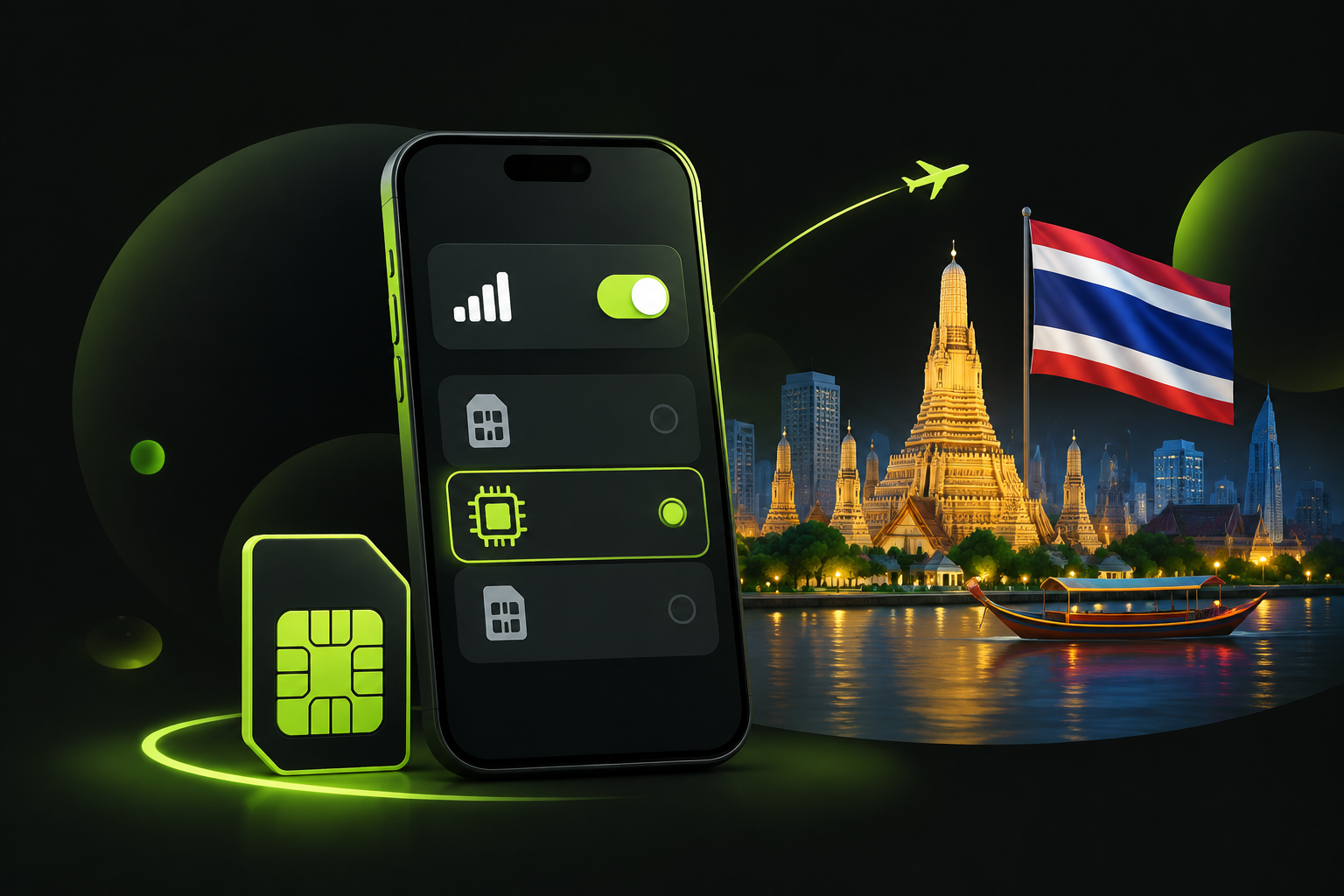 Переключение мобильных данных на профиль eSIM в настройках телефона