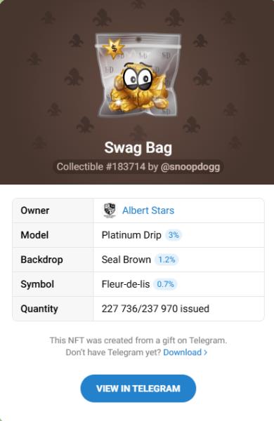 NFT подарок Swag Bag #183714