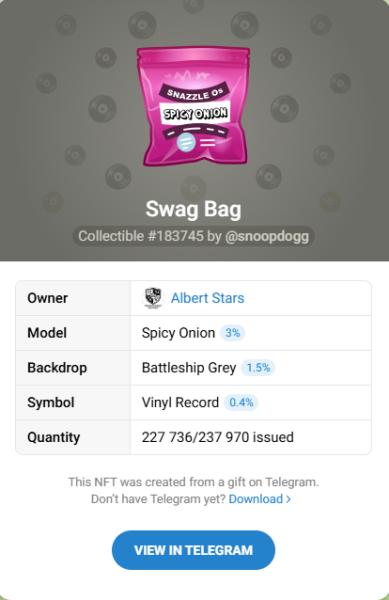 NFT подарок Swag Bag #183745