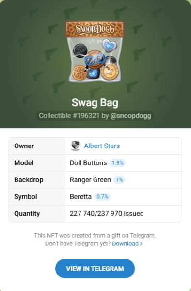 NFT подарок Swag Bag #196321