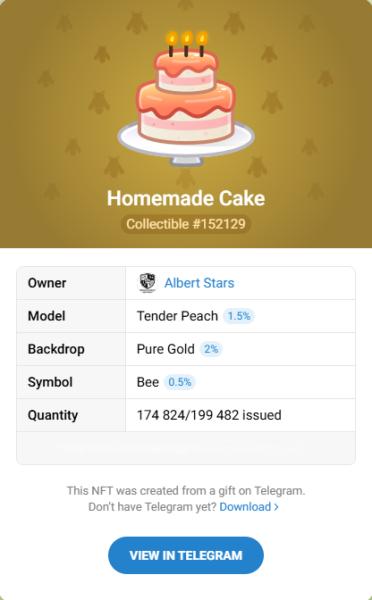 NFT подарок Homemade Cake #152129