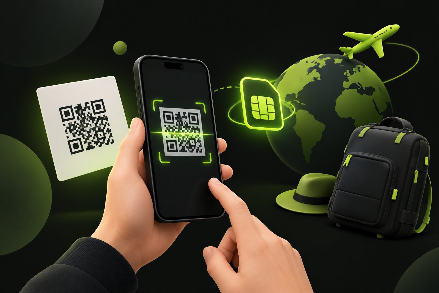 Установка туристической eSIM по QR-коду на телефоне
