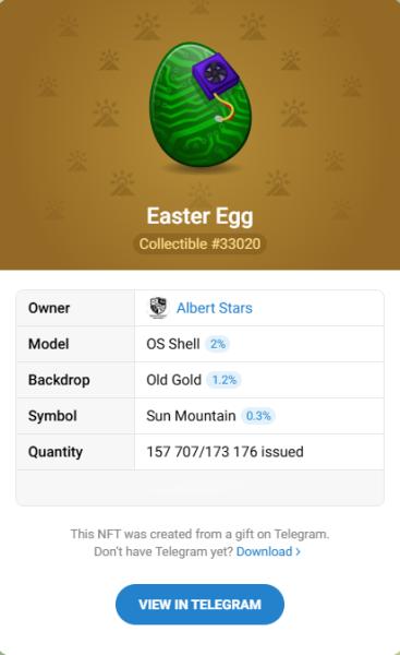 NFT подарок Easter Egg #33020