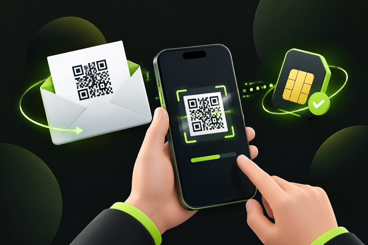 Установка eSIM по QR-коду из письма