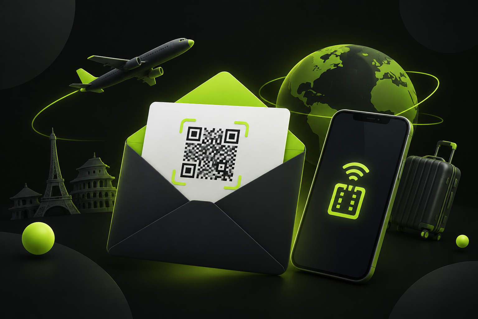 Письмо с QR-кодом для установки туристической eSIM