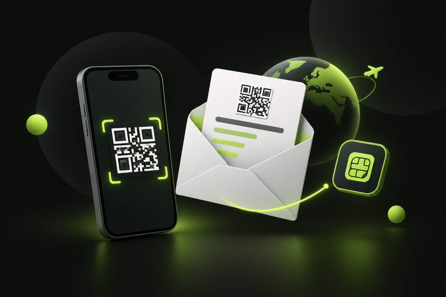 QR-код eSIM и данные активации в письме