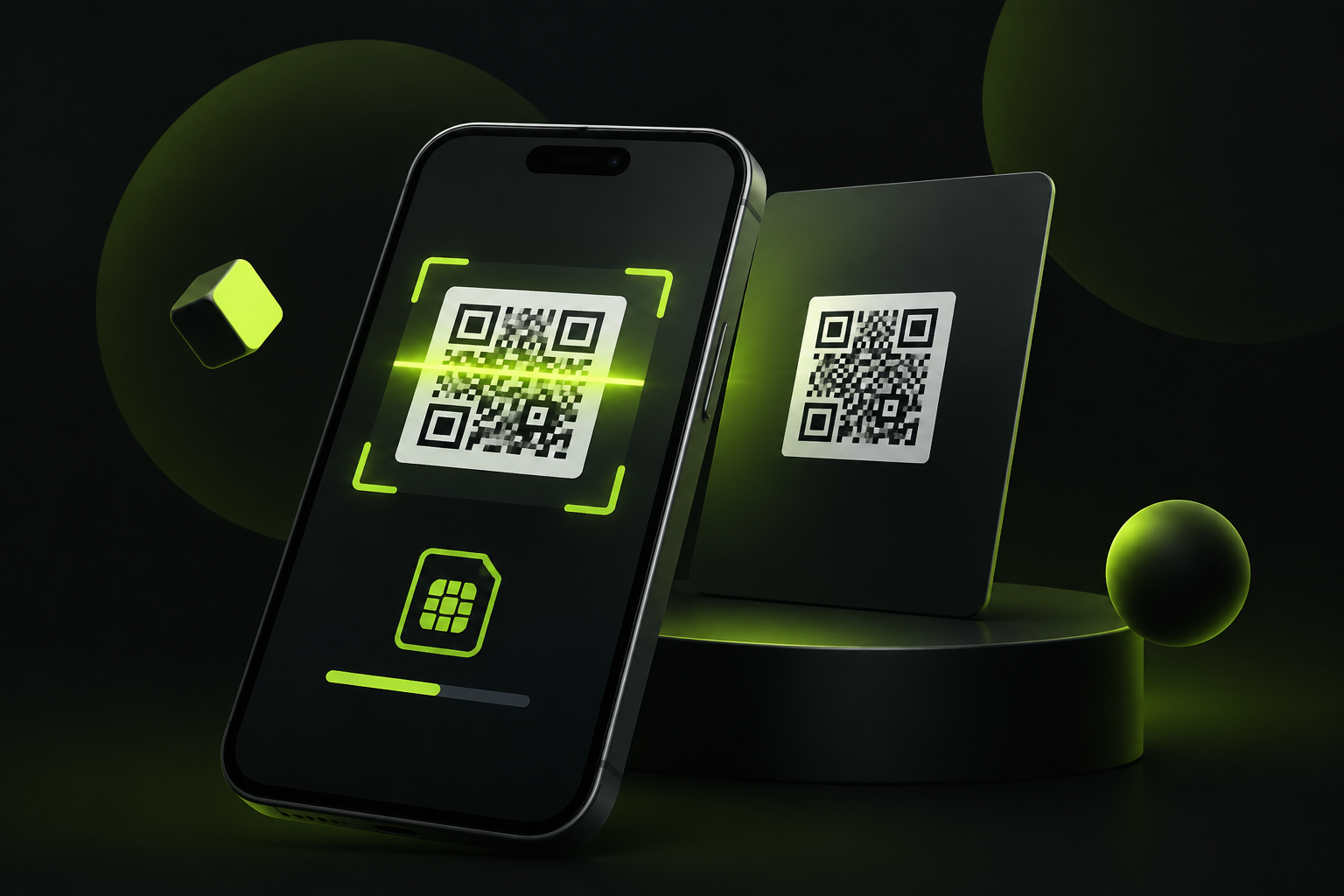 Экран установки eSIM по QR-коду на телефоне