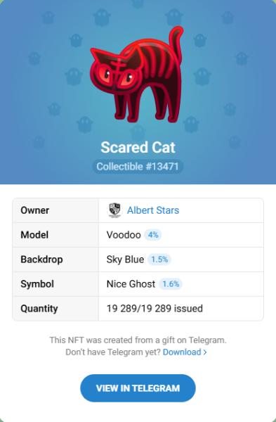 NFT подарок Scared Cat #13471