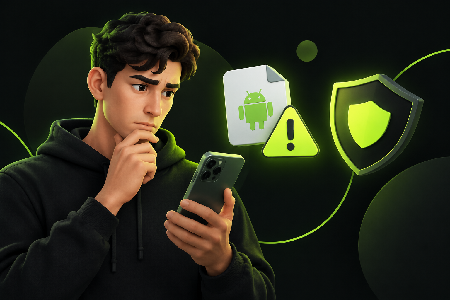 Пользователь проверяет неизвестный APK перед установкой