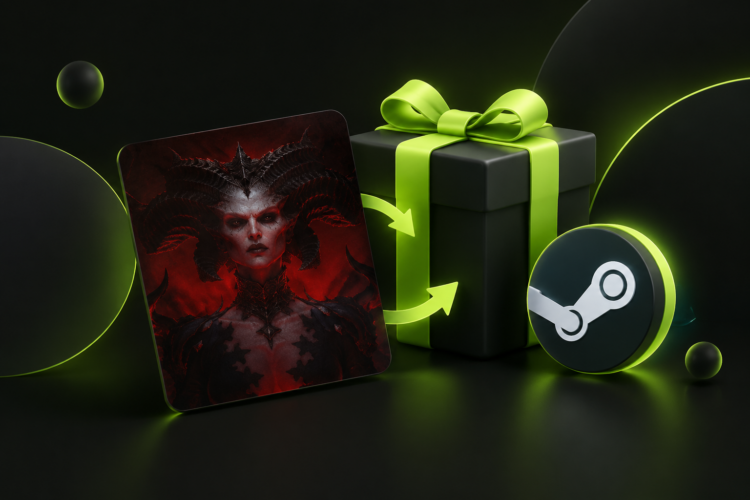 Форма заказа подарка Diablo IV для аккаунта Steam