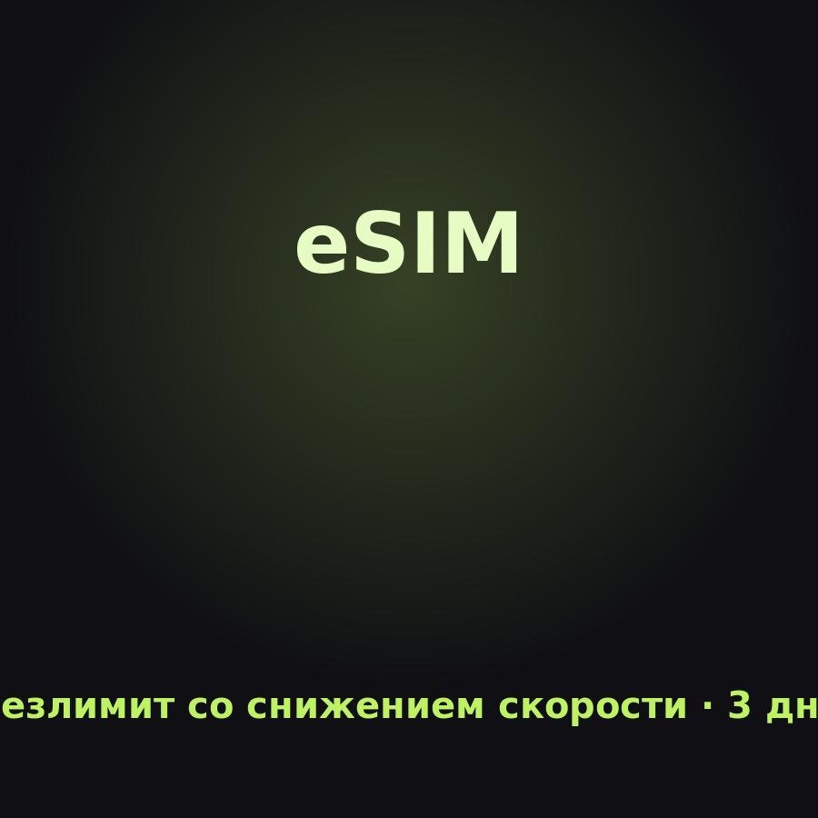 eSIM Азия: Безлимит со снижением скорости на 3 дня