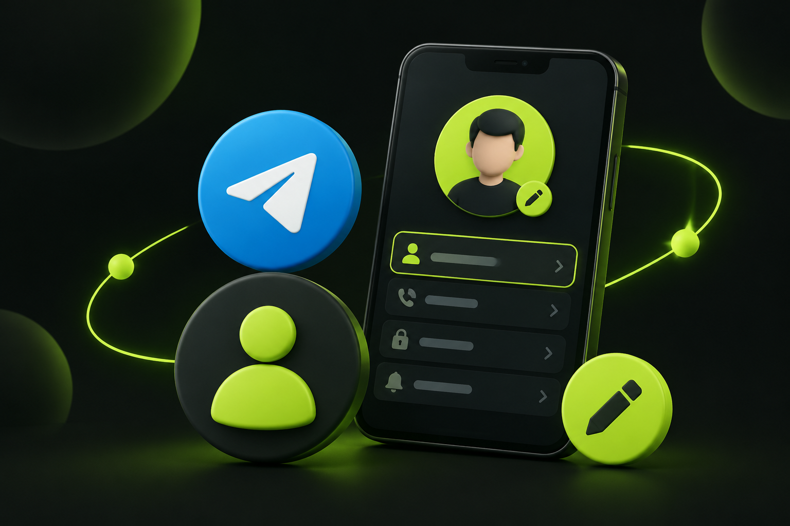 Раздел имени пользователя в настройках аккаунта Telegram