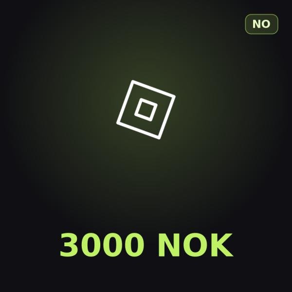 Подарочная карта Roblox 3000 NOK (Норвегия)