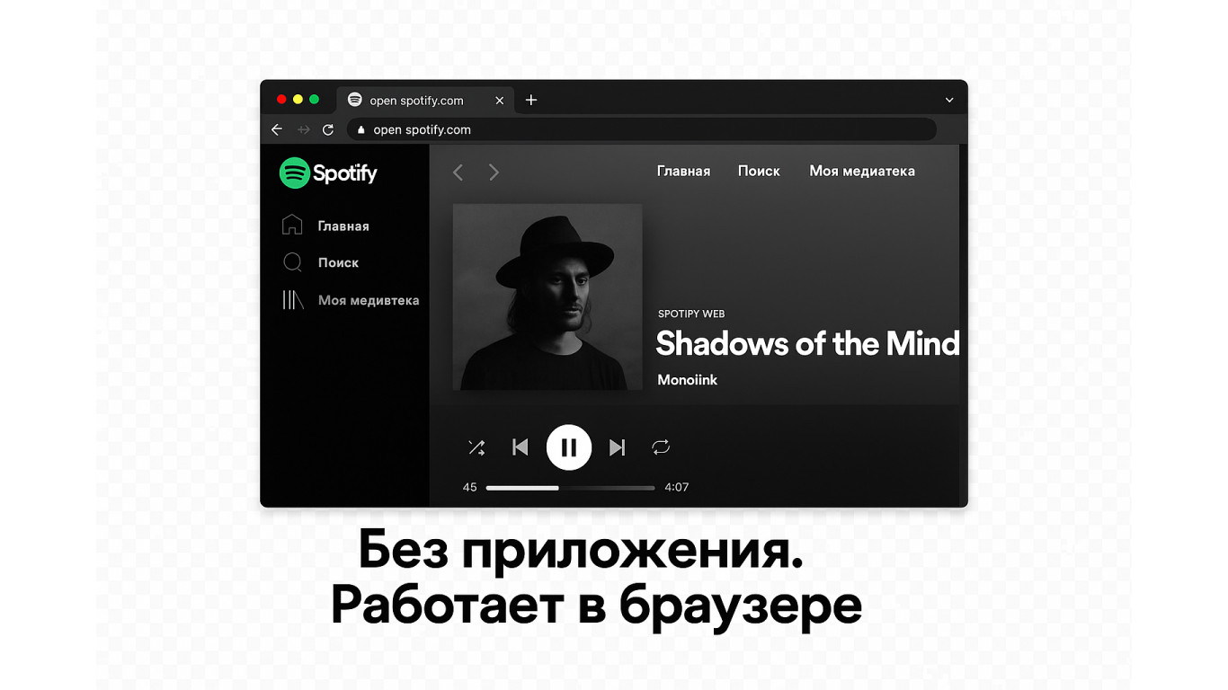 Spotify Web: как слушать музыку в браузере без блокировок