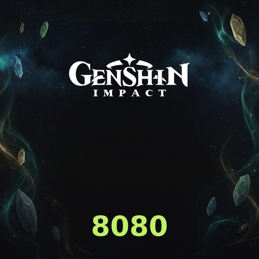 Пополнение Genshin Impact: 6480 + 1600 кристаллов по UID