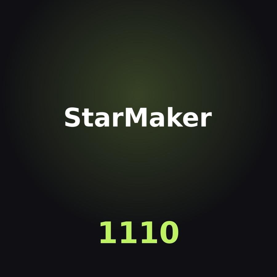 Пополнение StarMaker: 1000 + 110 Coins по ID